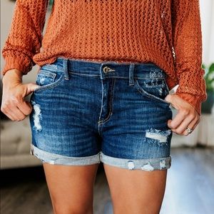 Destroyed Boyfriend Denim Shorts